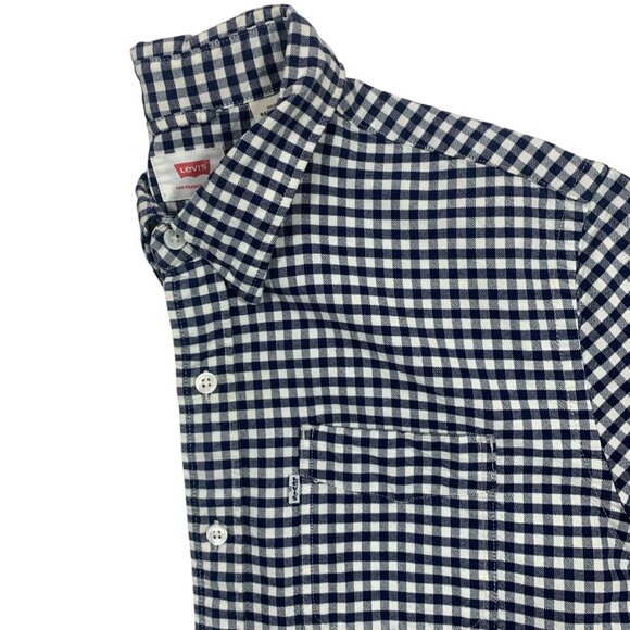 small check black and white mans button down shirt size small LEVIS - Picture 9 of 16